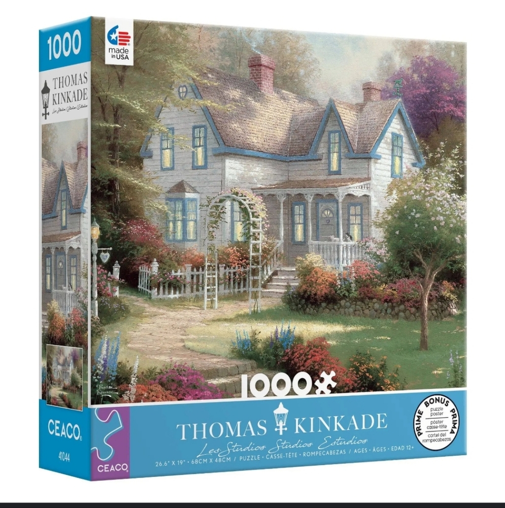 Thomas Kinkade Blue and Green Puzzle 1000 Pieces